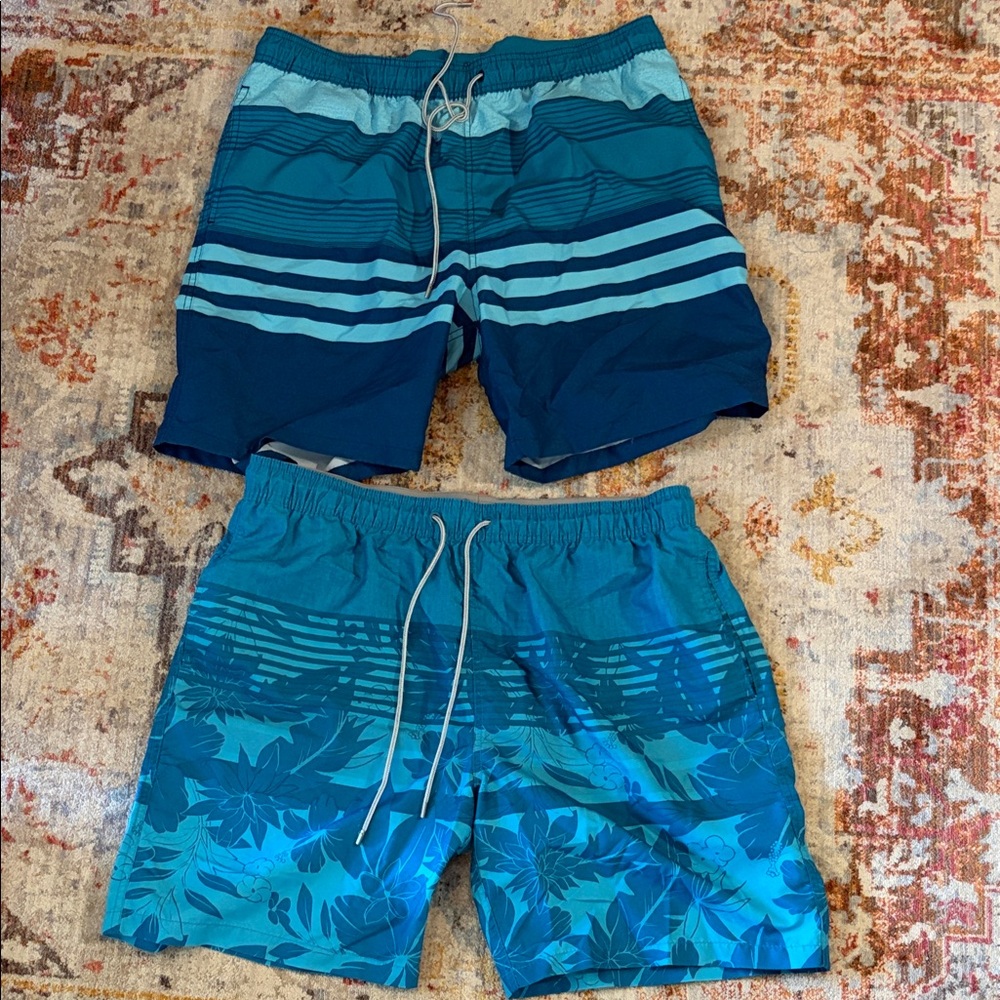 Teal & Navy Men's Swim Trunks - 2 Pack XL